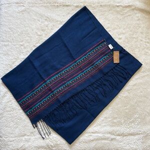 Boho Girlfriend Collective Dark Royal Scarf with Colorful Pattern